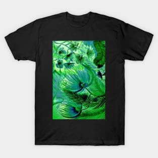 GREEN TROPICAL FLOWERS LARGE FERN PALMS TRIFFIDS ART POSTER DECO PRINT T-Shirt